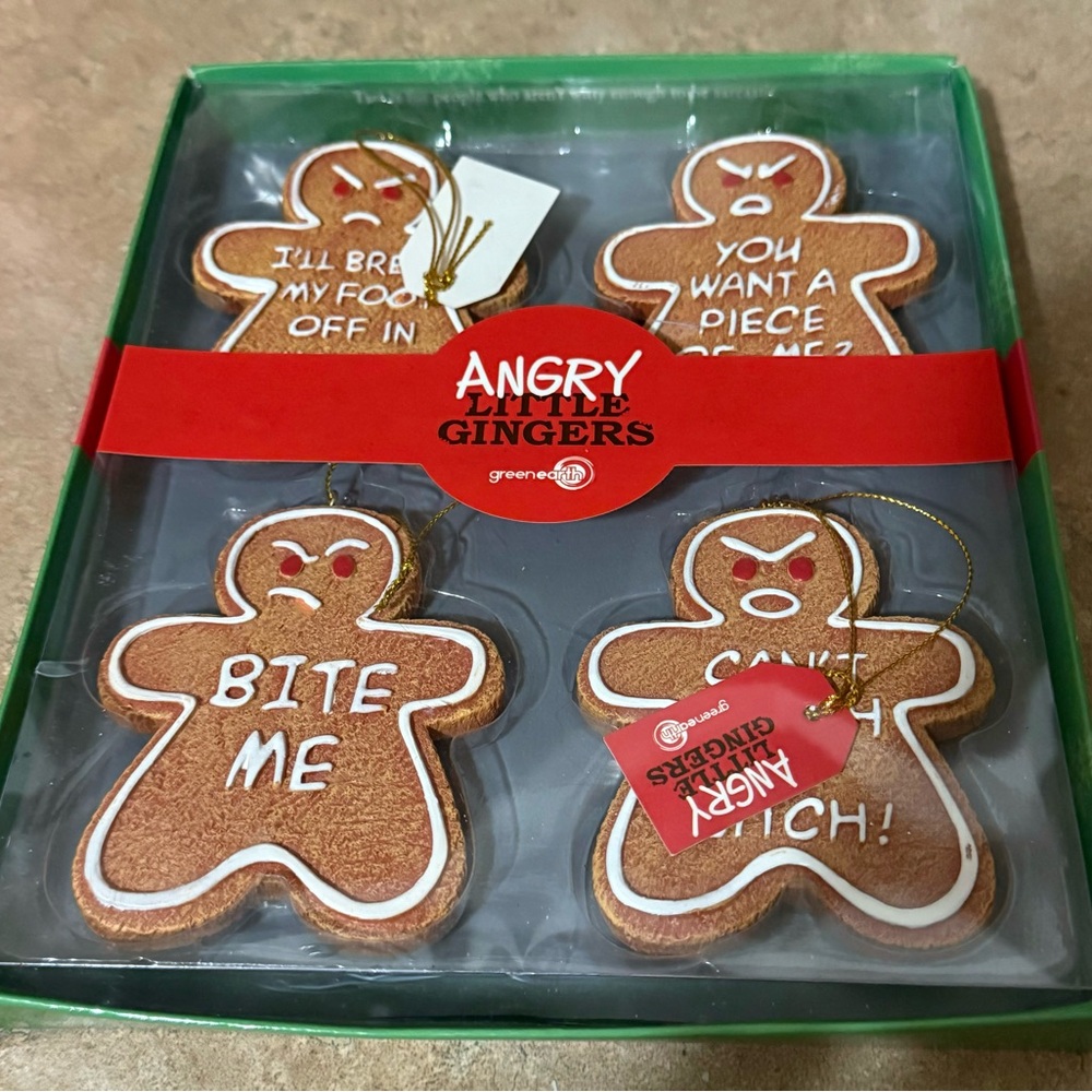 Green Earth Angry Little Gingers Ornaments